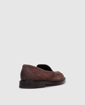 Pantanetti Brown suede loafers with vintage effect 20058A
