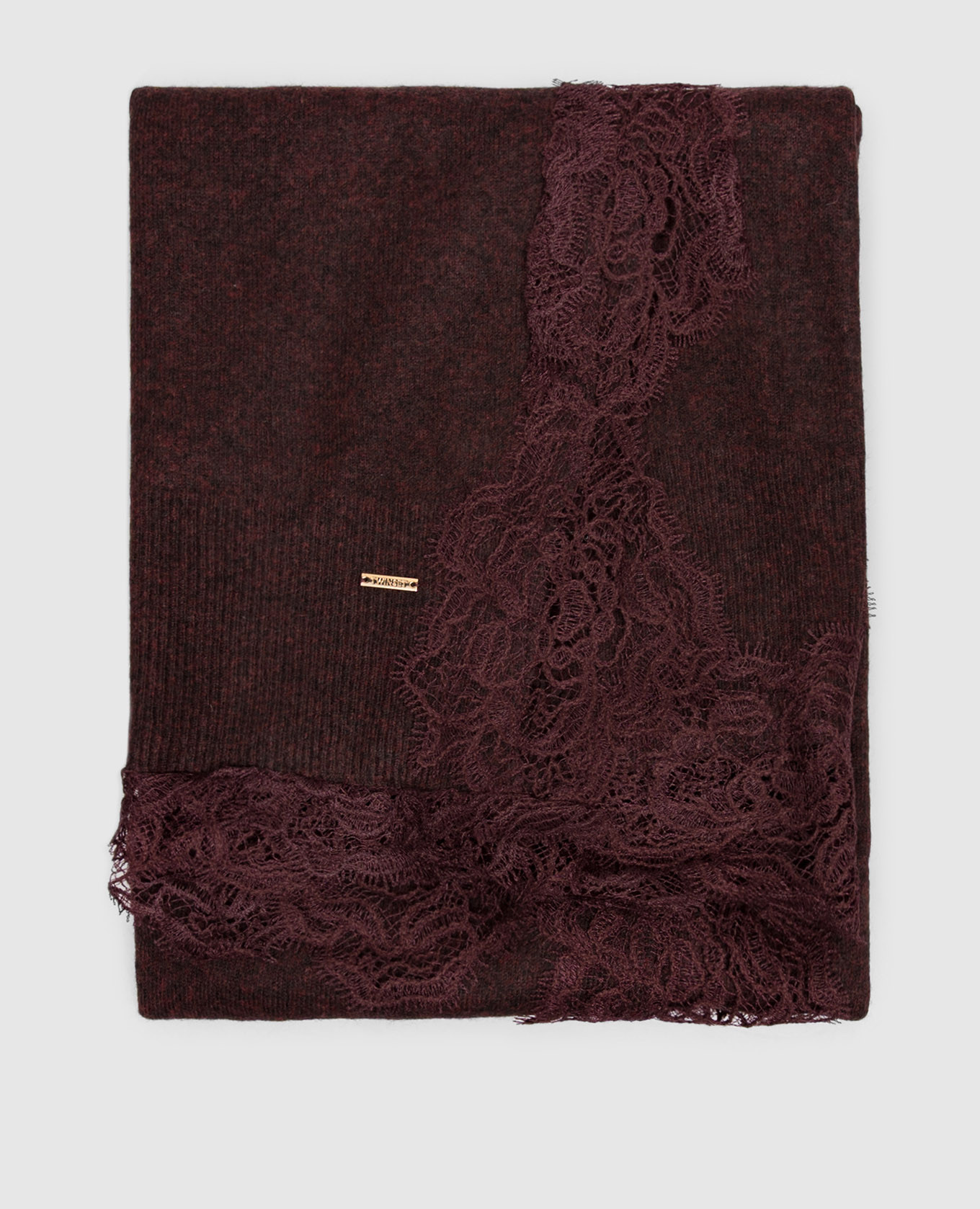 Burgundy scarf with lace Twinset