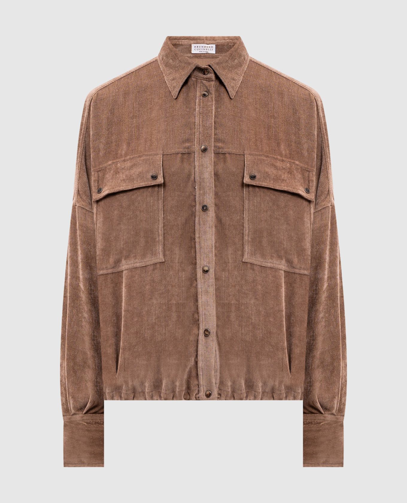 Brown corduroy shirt jacket