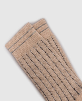 Peserico Beige socks with lurex S41075C0CC945