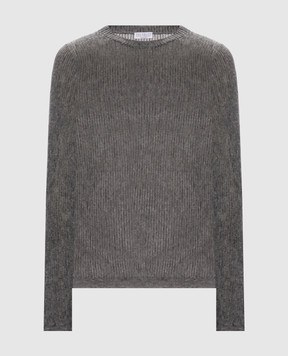 Brunello Cucinelli Gray silk and wool jumper MFR493710