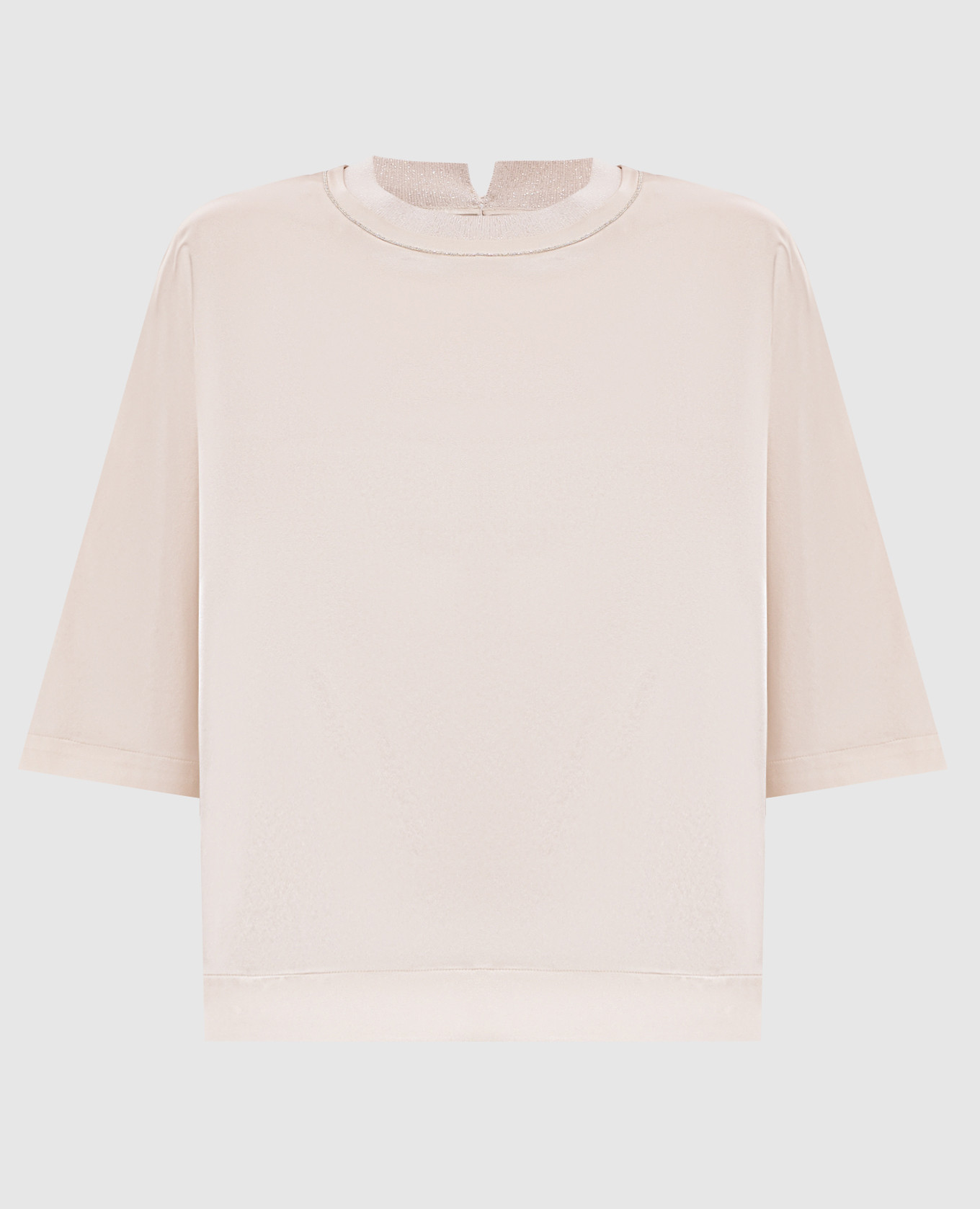 

Beige silk blouse with chain Peserico