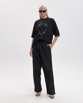 Vetements Black T-shirt with print MH27TR189Bw