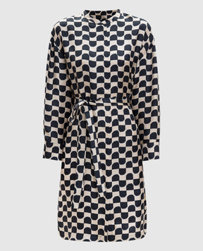 Max Mara PINZA beige printed silk dress SMMPINZA