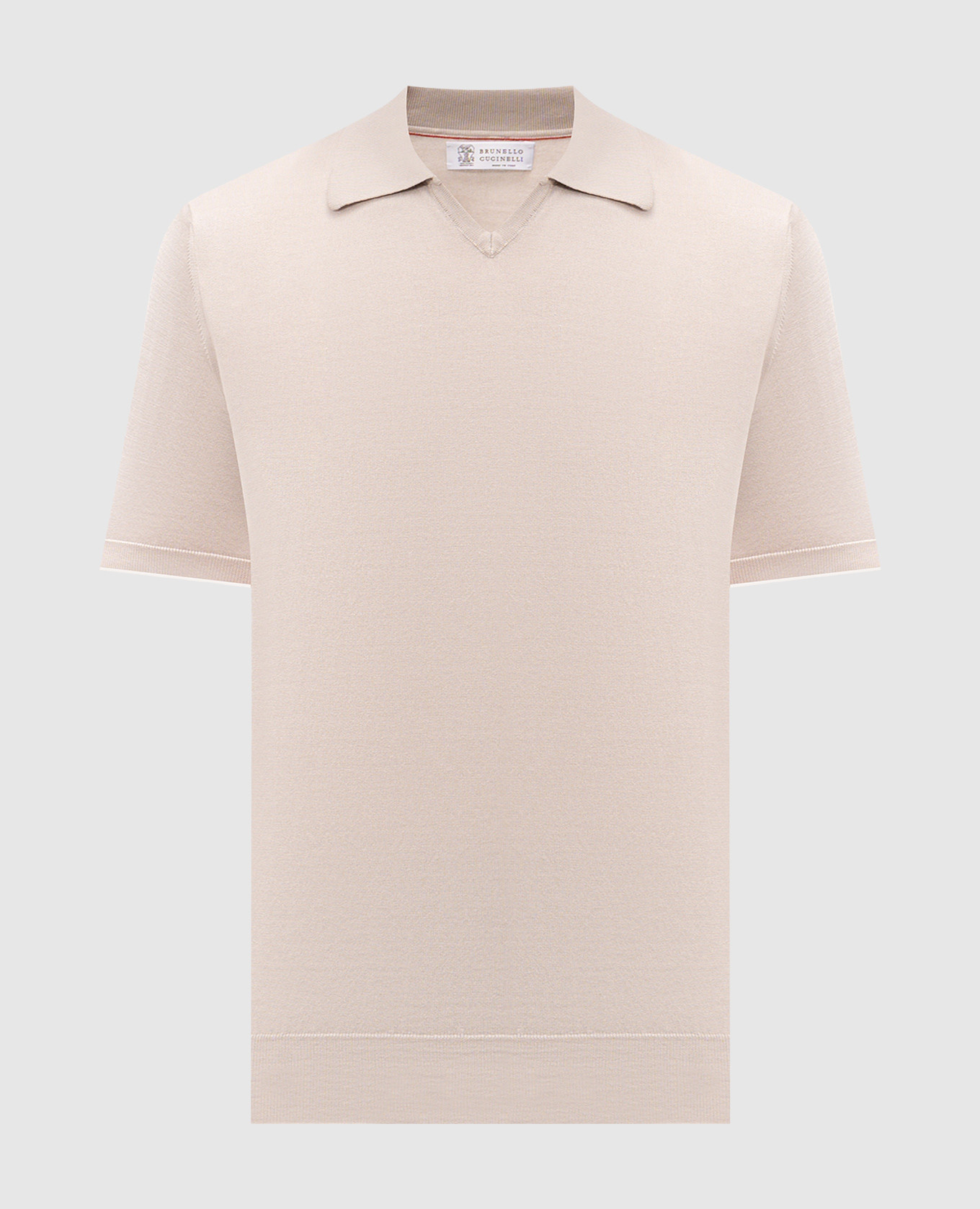 Beige cotton polo shirt