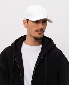 Dolce&Gabbana White cap with DG logo patch GH590ZGK064