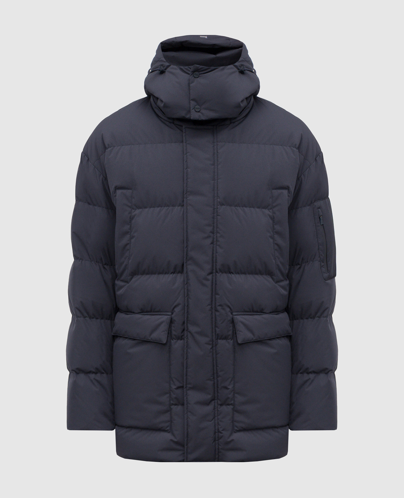 

Blue down jacket with logo print Herno