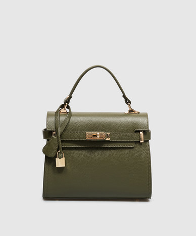 Groene leren tas
