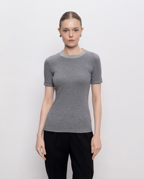 Peserico Gray T-shirt with lurex A06840J0B5669