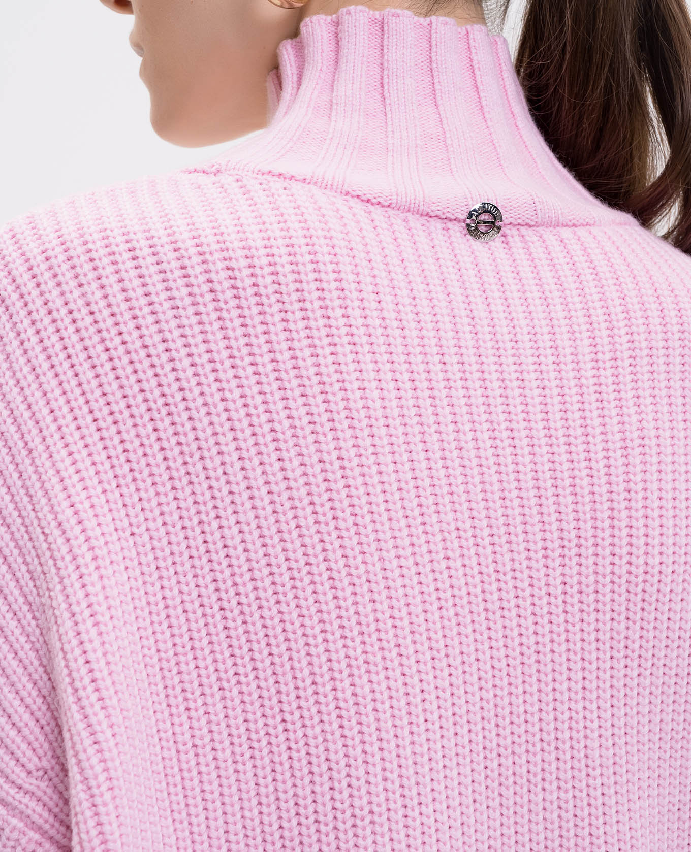 Pink wool sweater with logo Twinset 5