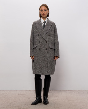 Brunello Cucinelli Gray double-breasted coat with wool MG5709954