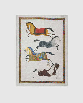TESSITURA TOSCANA TELERIE Barnum Cavalli Grey Linen Kitchen Towel NC170026080037