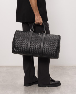 Bottega Veneta Black Intrecciato Leather Travel Bag 795287V2HL1