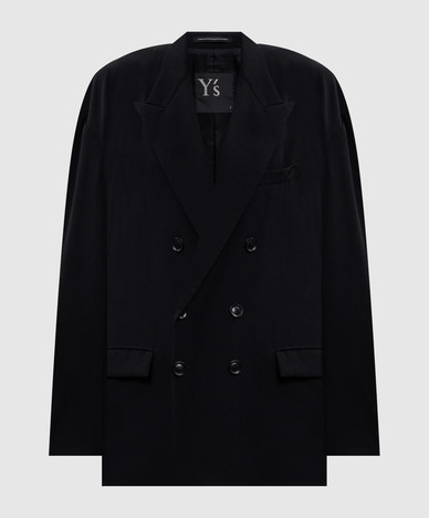Black double-breasted wool jacket