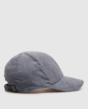 C.P. Company Children's blue corduroy cap with logo embroidery CSX005LVA08