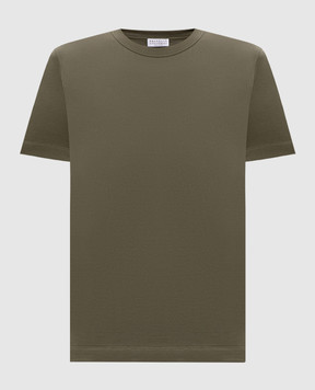 Brunello Cucinelli Green T-shirt with monil chain M0T81BI100