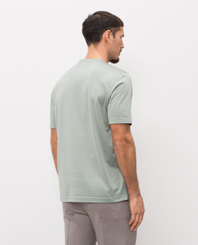 Enrico Mandelli Green t-shirt with logo patch 3K052A5677
