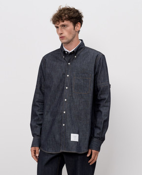 Thom Browne Blue denim shirt with a patch MWL435SF1105
