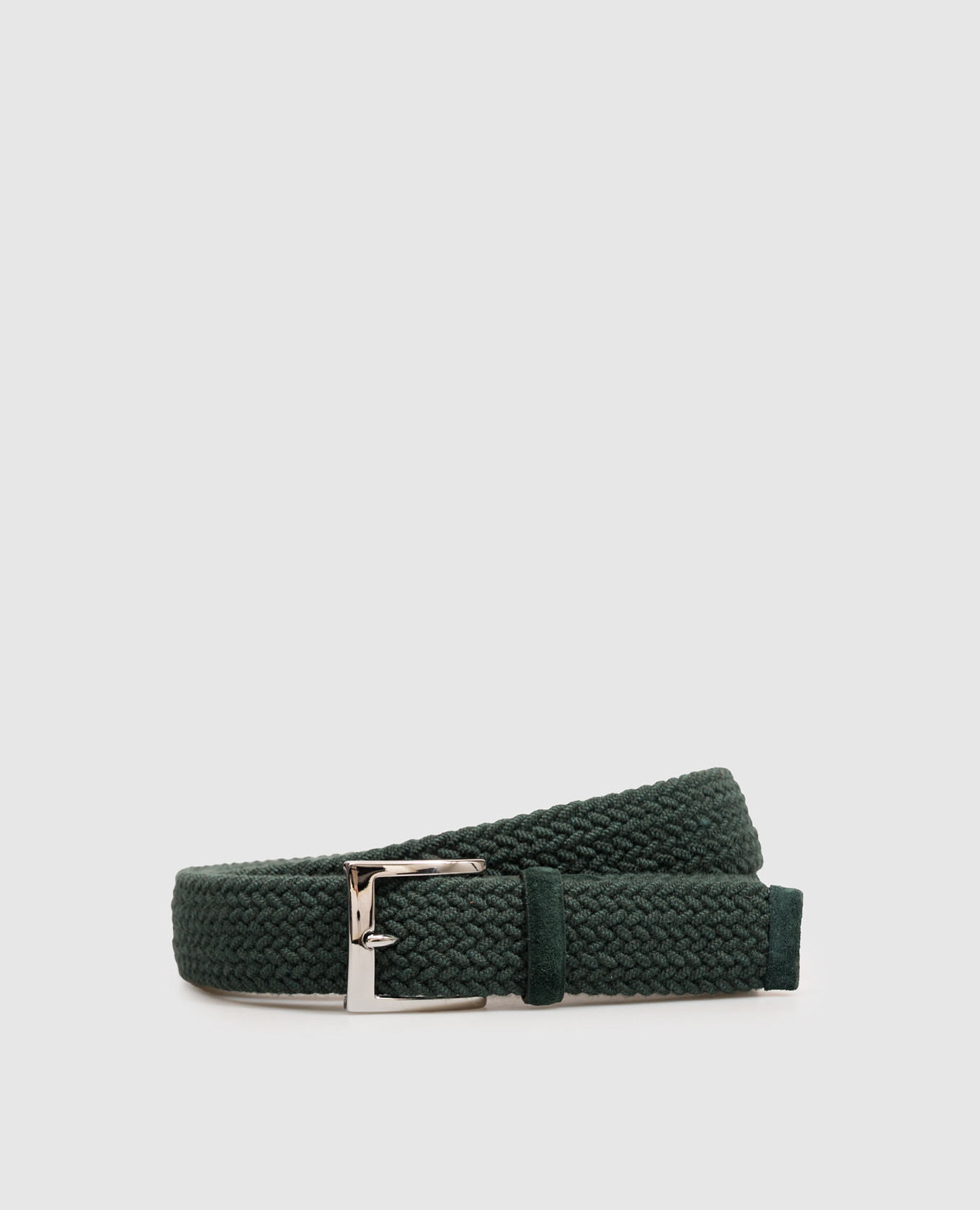 Green woven wool belt