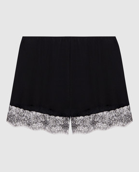Dolce&Gabbana Black silk shorts with lace O3A81TON0FU