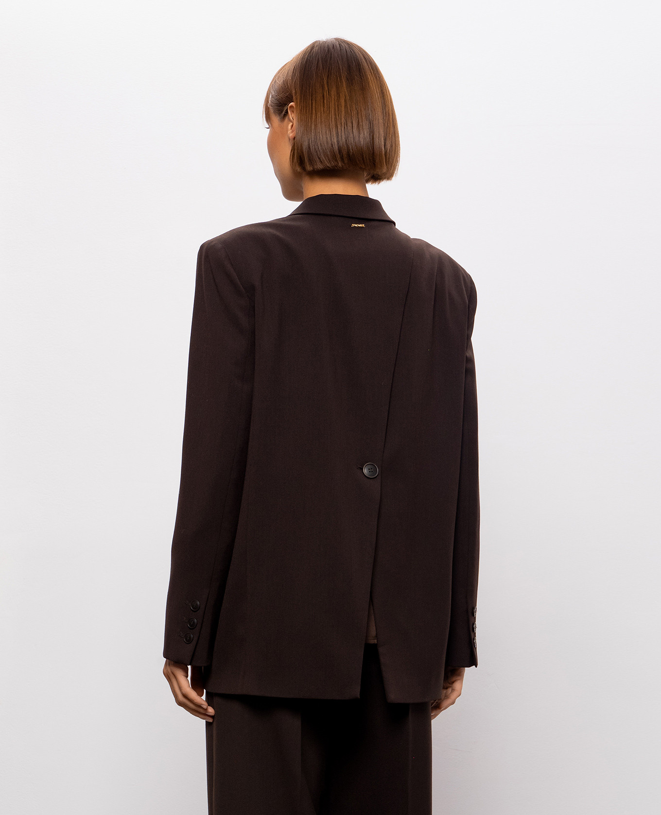 Brown jacket with wool Twinset 4