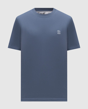 Brunello Cucinelli Blue T-shirt with emblem M0B138440