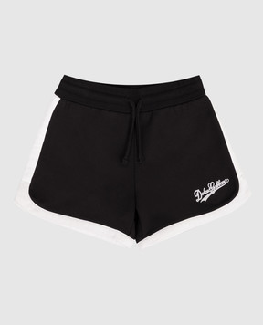 Dolce&Gabbana Children's black shorts with logo L5JQ0NG7PWH26