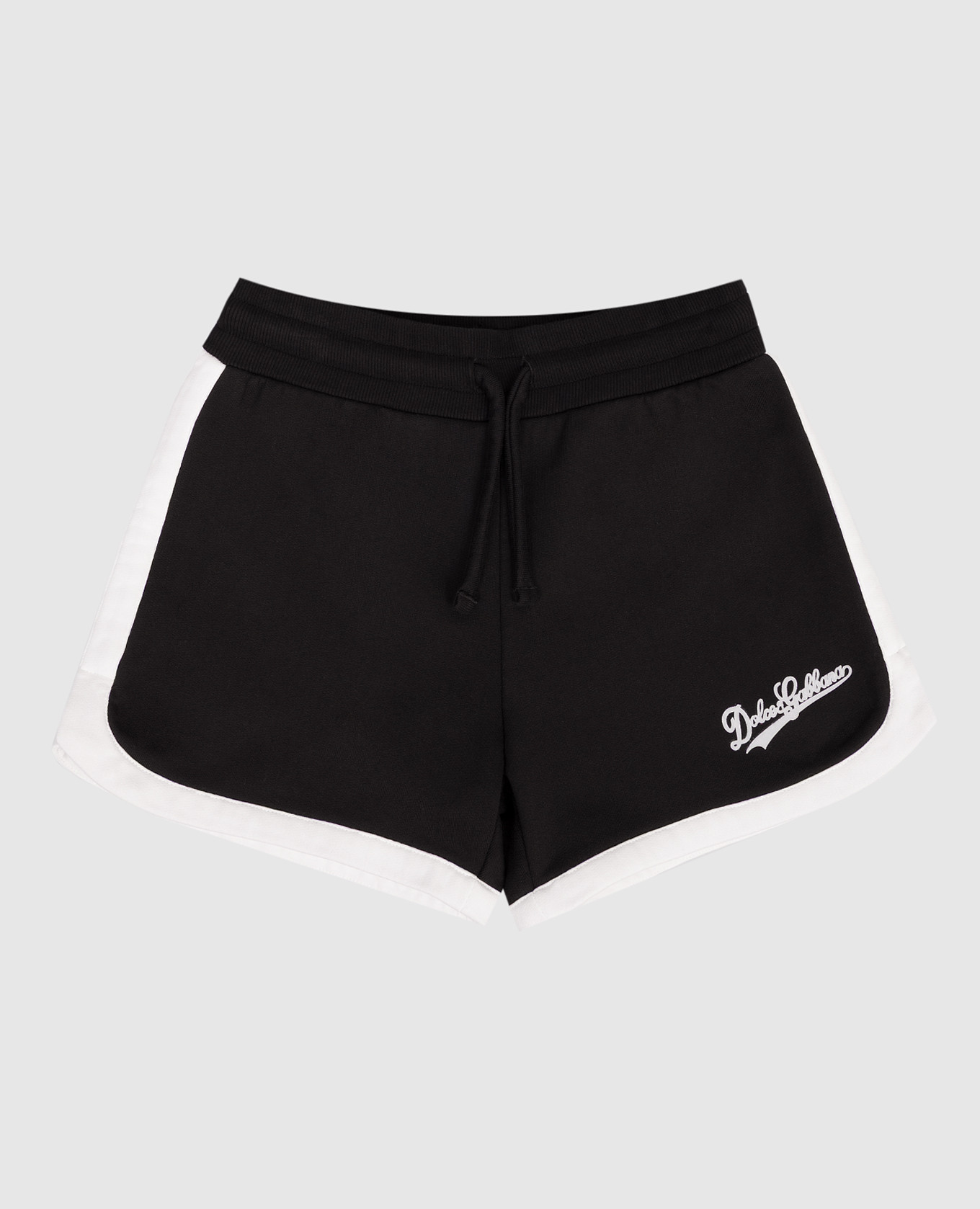 Children's black shorts with logo