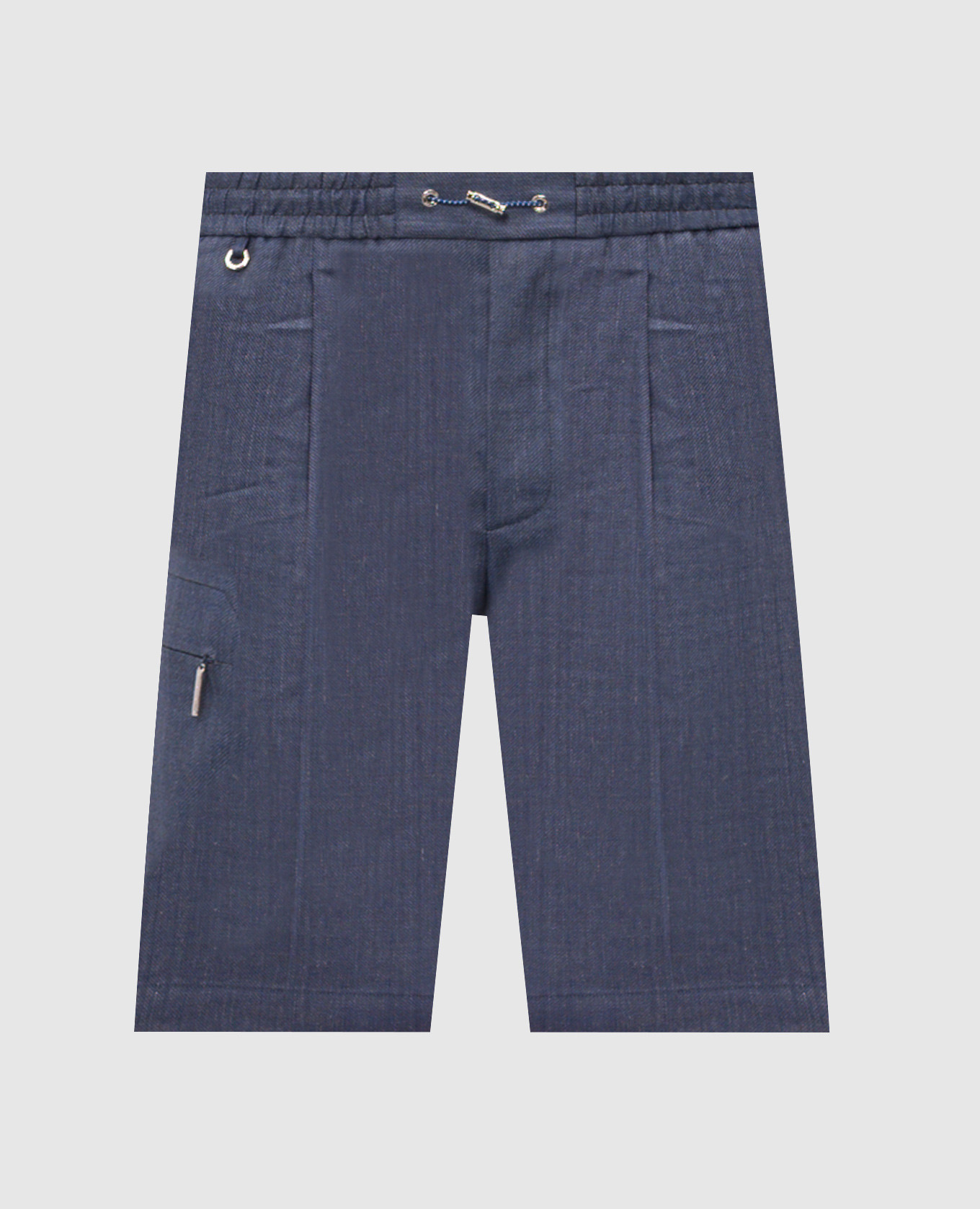 Blue linen and wool shorts