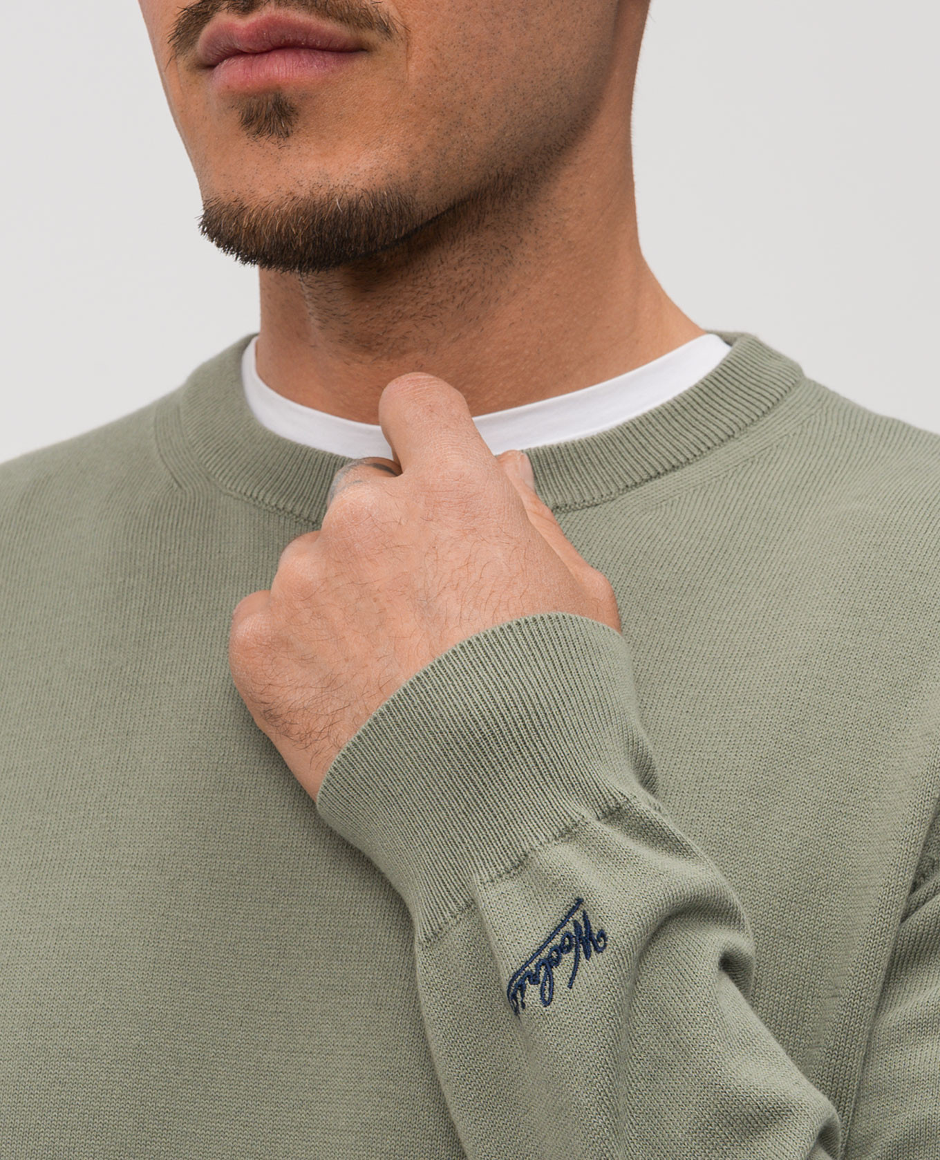 

Khaki jumper with logo embroidery Woolrich