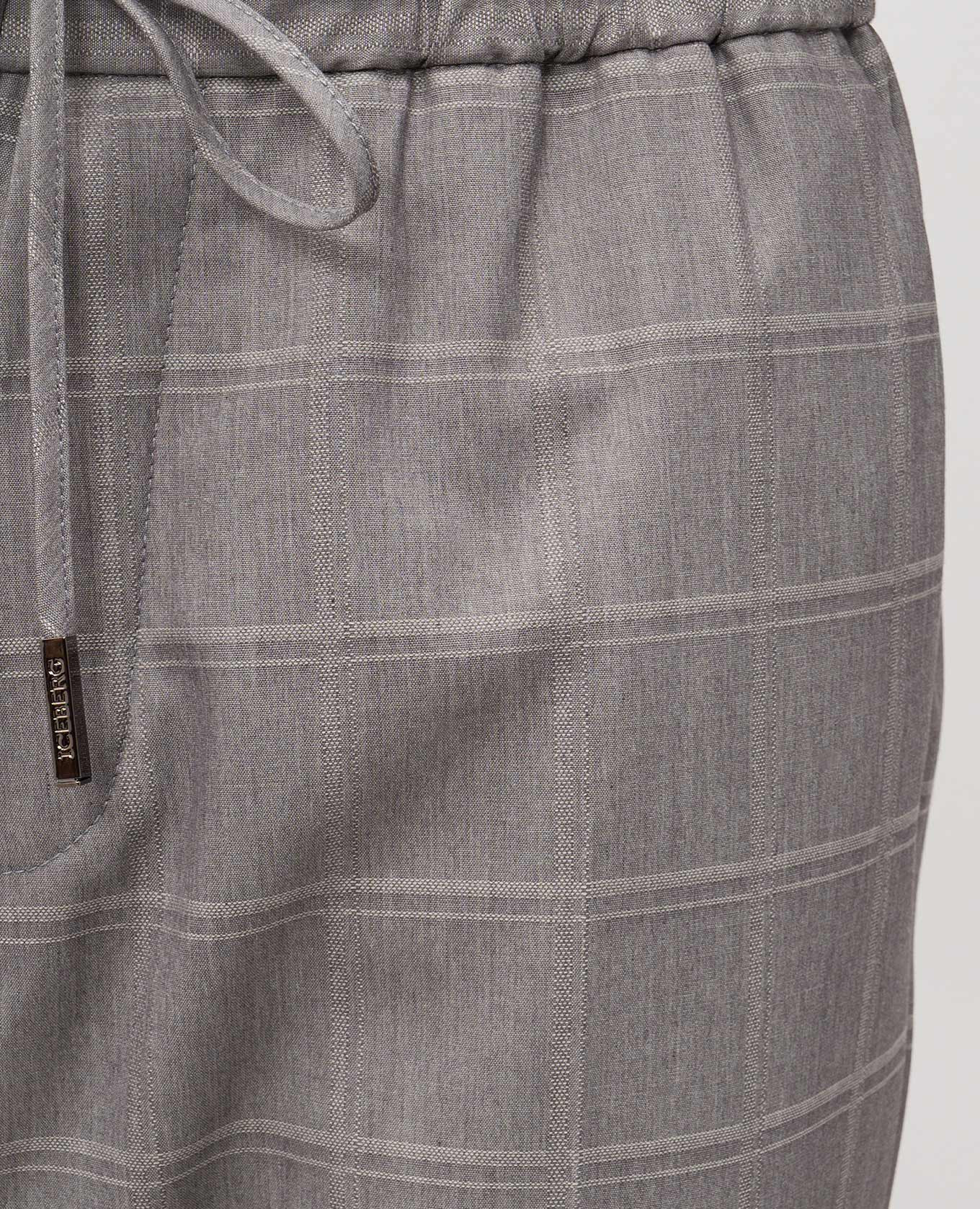 

Gray checked pants Iceberg, Grey