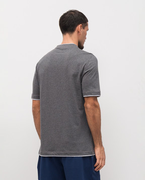 Brunello Cucinelli Gray T-shirt with embroidered emblem M0B137451G