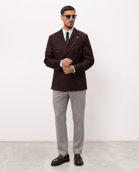 Peserico Burgundy double-breasted wool jacket R5103602710