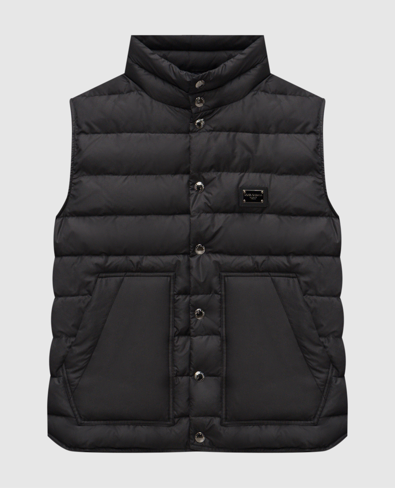 

Black quilted vest with logo patch Dolce&Gabbana