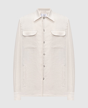 Pini Parma Gray shirt with linen OVERSHICE