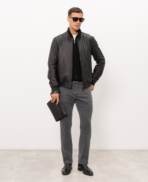 Stefano Ricci Black leather jacket M7J6400561SKNZ8