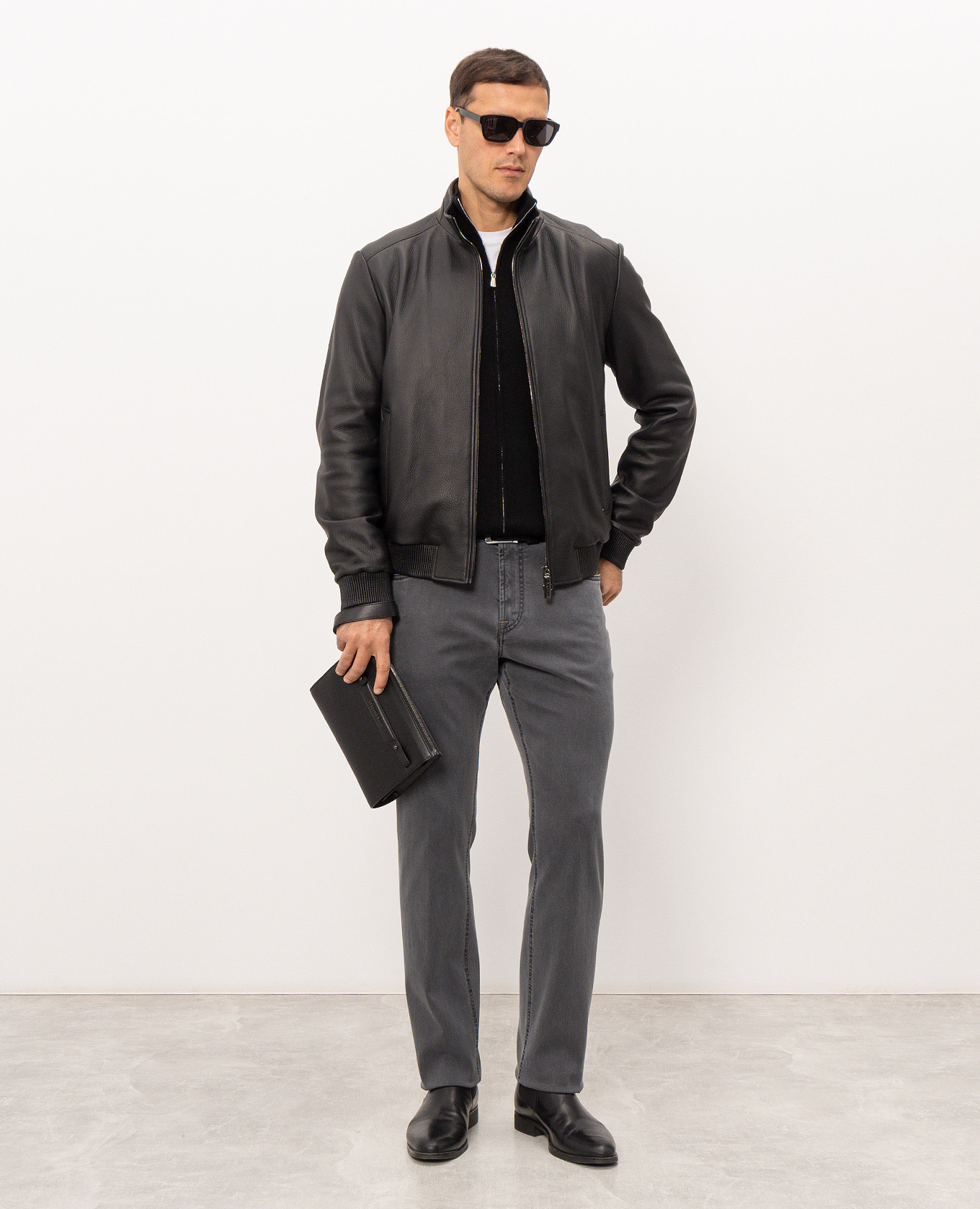 Black leather jacket Stefano Ricci 2