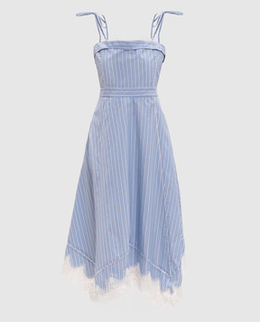 Simkhai Avaleigh blue striped midi dress 3261013S