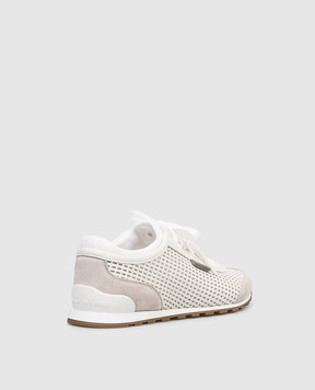 Brunello Cucinelli White deerskin sneakers MZDKG3236