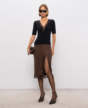 Balmain Black top with lace TO0000000013