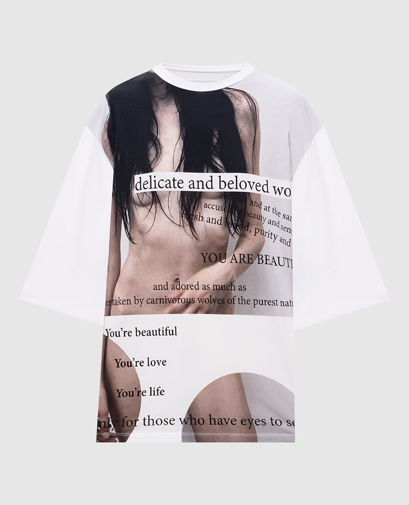 

White T-shirt with print Calcaterra