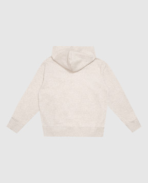 Palm Angels Children's gray melange hoodie with print F6PAJBHS098