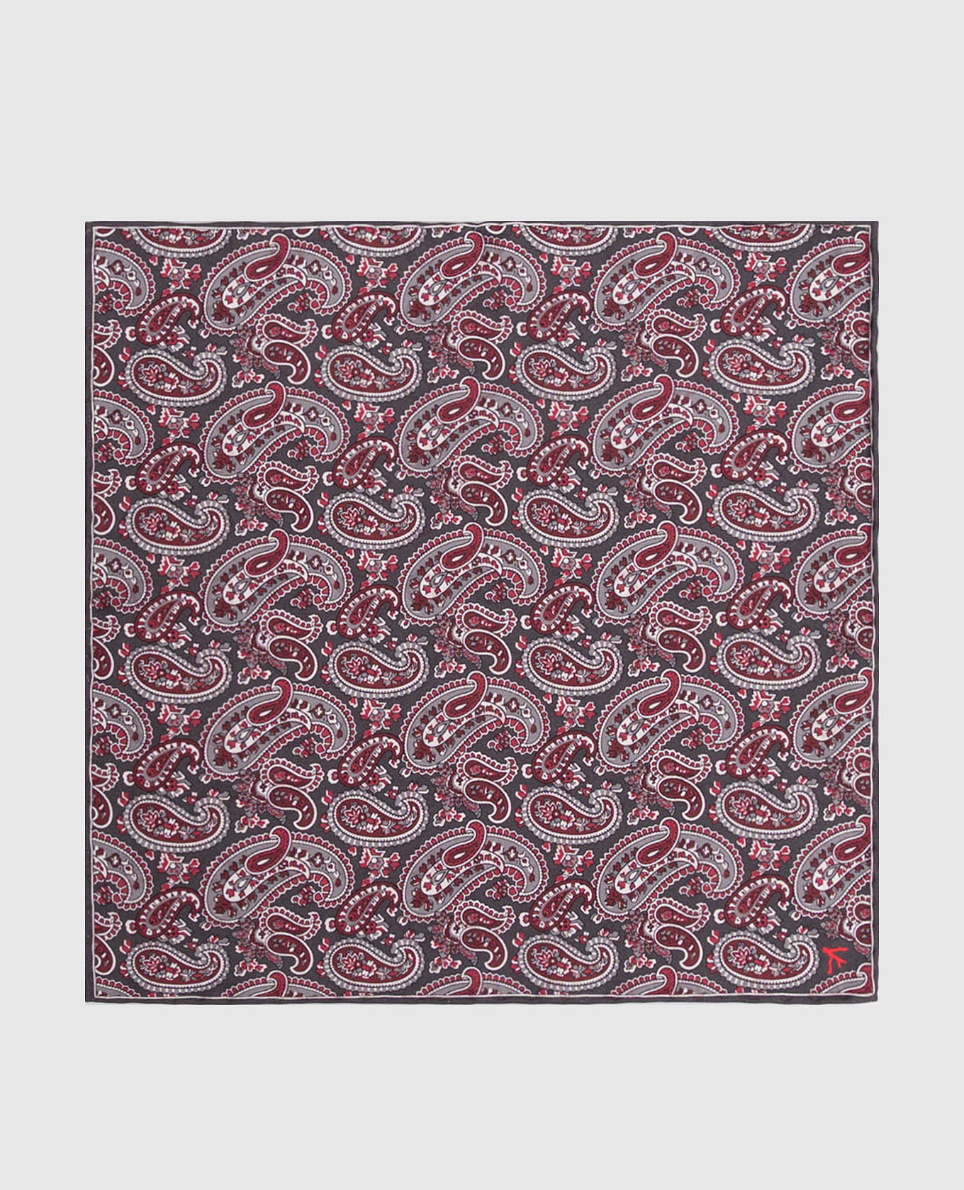 Gray double-sided printed pachet scarf