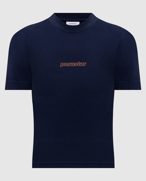 Vetements Blue cropped T-shirt with print WE76TR547N