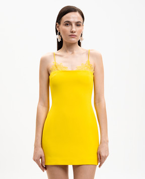 David Koma Yellow mini dress with lace RE26DK85D