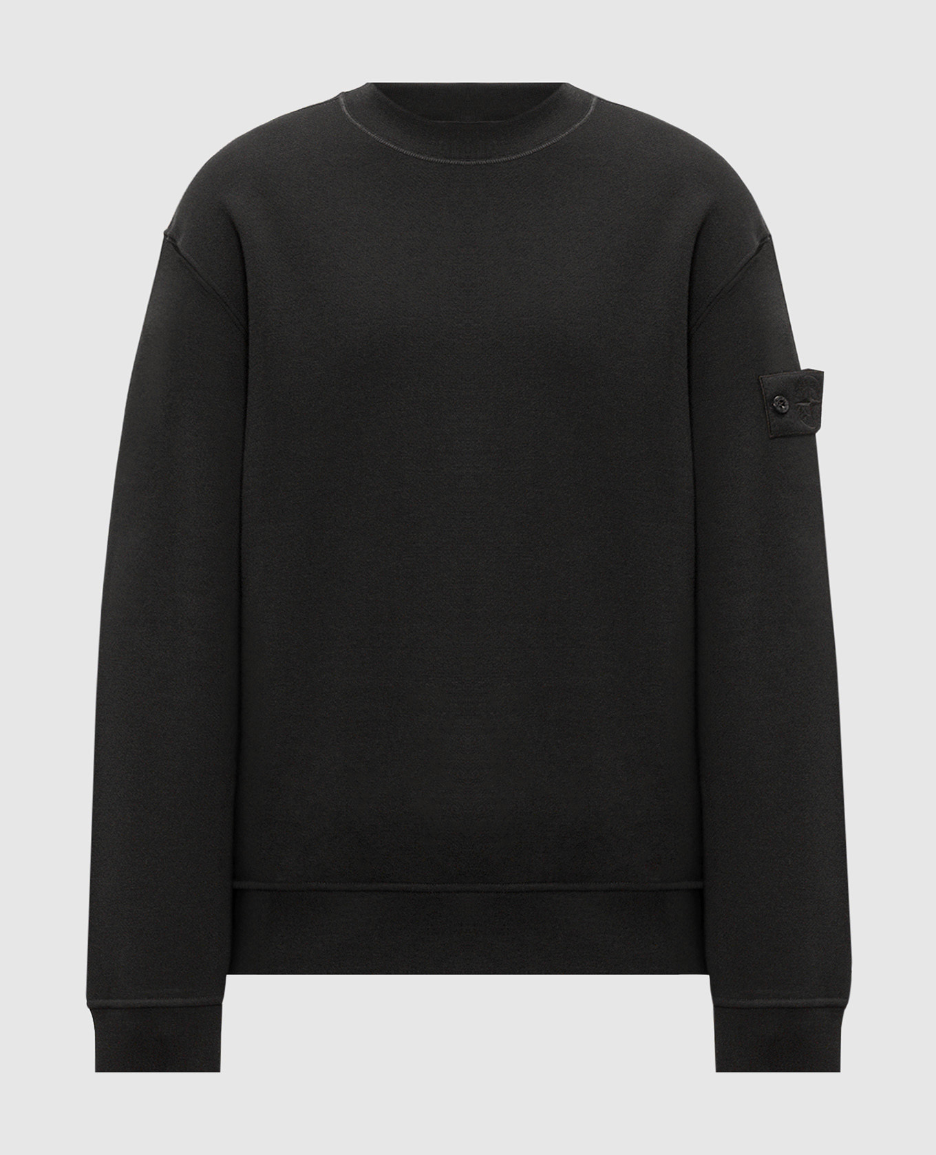 Black insulated sweatshirt with wool