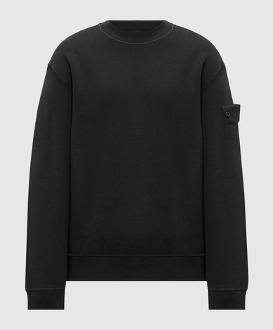 Black insulated sweatshirt with wool