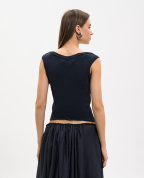 Marc Le Bihan Blue T-shirt with a scar 2841