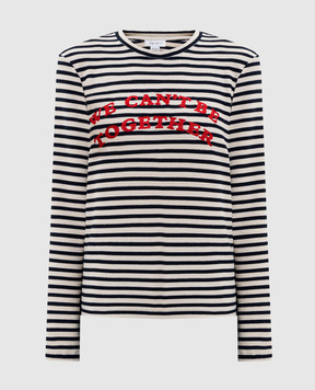 Alexander McQueen White striped jumper with embroidered lettering 857886QLAFI