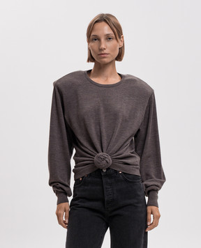 Magda Butrym Brown wool jumper with drape KNITWEAR31LONGSL348726